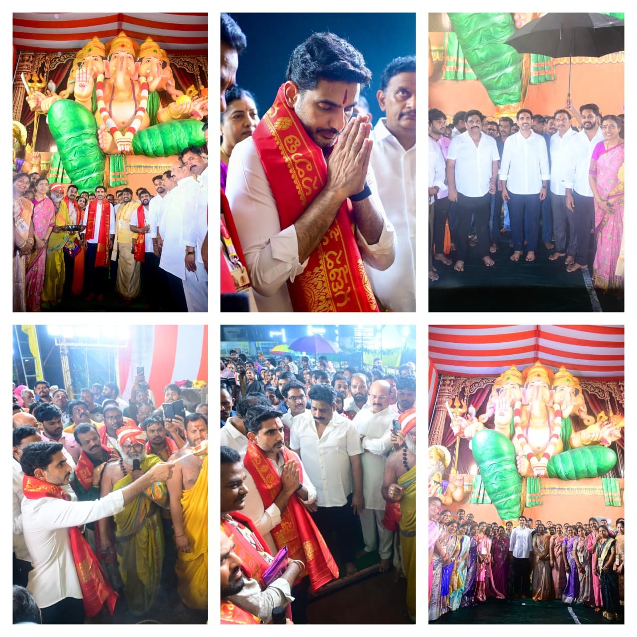 72 అడుగుల మహా మట్టి గణపతిని దర్శించుకున్న మంత్రి లోకేష్